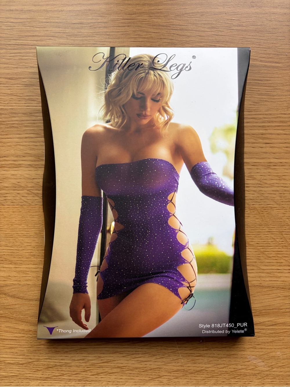 Women's Purple Strapless Lace-Up Mini Dress